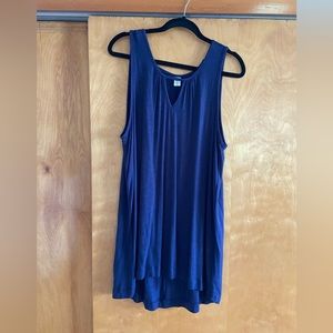 Old Navy Luxe Keyhole Tank, Heathered Navy, Size Large